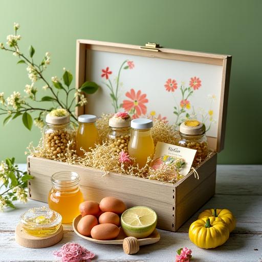 Coffret de printemps avec miel vaudois et spécialités